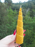 Vela de cera de abeja natural · 15 × 3 cm